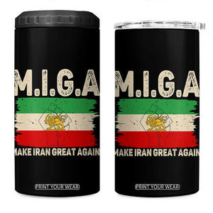 Make Iran Great Again 4 in 1 Can Cooler Tumbler Iran 2026 Resistance TS12 One Size: 16 oz Black Print Your Wear