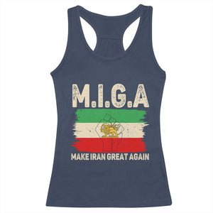 Make Iran Great Again Racerback Tank Top Iran 2026 Resistance TS12 Navy Print Your Wear