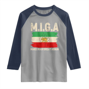 Make Iran Great Again Raglan Shirt Iran 2026 Resistance TS12 Sport Gray Navy Print Your Wear