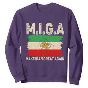 Make Iran Great Again Sweatshirt Iran 2026 Resistance TS12 Purple Print Your Wear