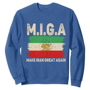 Make Iran Great Again Sweatshirt Iran 2026 Resistance TS12 Royal Blue Print Your Wear