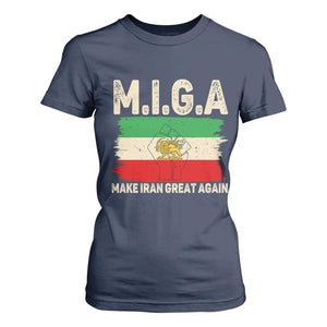 Make Iran Great Again T Shirt For Women Iran 2026 Resistance TS12 Navy Print Your Wear