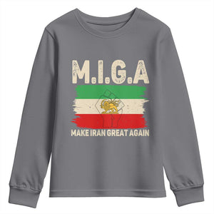 Make Iran Great Again Youth Sweatshirt Iran 2026 Resistance TS12 Charcoal Print Your Wear