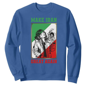 Make Iran Great Again Sweatshirt Patriotic Iranian Heritage Gift TS12 Royal Blue Print Your Wear