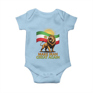 Patriotic Iranian Pride Gift Baby Onesie Make Iran Great Again TS12 Light Blue Print Your Wear