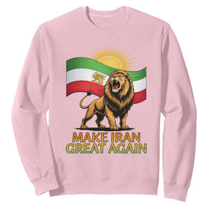 Patriotic Iranian Pride Gift Sweatshirt Make Iran Great Again TS12 Light Pink Print Your Wear