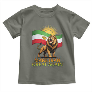 Patriotic Iranian Pride Gift Toddler T Shirt Make Iran Great Again TS12 Military Green Print Your Wear