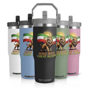 Patriotic Iranian Pride Gift Flip Straw Tumbler Make Iran Great Again TS12 Print Your Wear