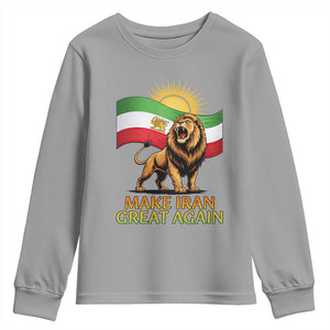 Patriotic Iranian Pride Gift Youth Sweatshirt Make Iran Great Again TS12 Sport Gray Print Your Wear