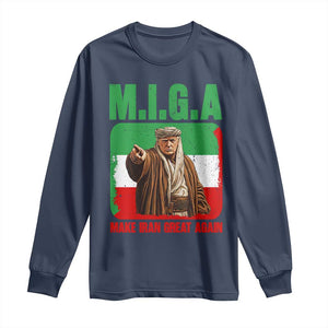 Make Iran Great Again Long Sleeve Shirt Free Iran Protest TS12 Navy Print Your Wear