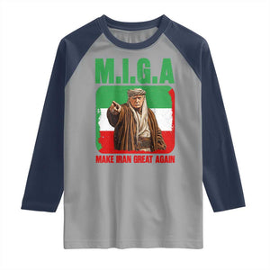 Make Iran Great Again Raglan Shirt Free Iran Protest TS12 Sport Gray Navy Print Your Wear