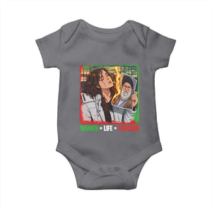 Woman Life Freedom Baby Onesie Free Iran Movement Gift For Iranian Women TS12 Charcoal Print Your Wear