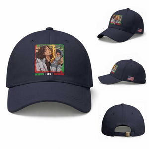 Woman Life Freedom Baseball Cap Free Iran Movement Gift For Iranian Women TS12 Baseball Cap Universal Fit Navy Print Your Wear