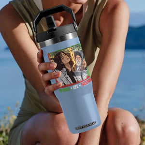 Woman Life Freedom Flip Straw Tumbler Free Iran Movement Gift For Iranian Women TS12 One Size: 30 oz Light Blue Print Your Wear