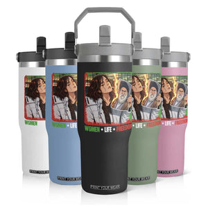 Woman Life Freedom Flip Straw Tumbler Free Iran Movement Gift For Iranian Women TS12 Print Your Wear