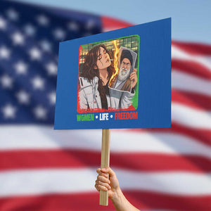 Woman Life Freedom Protest Sign Free Iran Movement Gift For Iranian Women TS12 Horizontal 18" × 24" Blue Print Your Wear