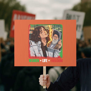 Woman Life Freedom Protest Sign Free Iran Movement Gift For Iranian Women TS12 Horizontal 18" × 24" Orange Print Your Wear
