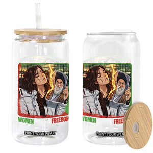 Woman Life Freedom Glass Can Free Iran Movement Gift For Iranian Women TS12 Print Your Wear
