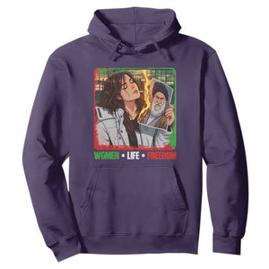 Woman Life Freedom Hoodie Free Iran Movement Gift For Iranian Women TS12 Purple Print Your Wear