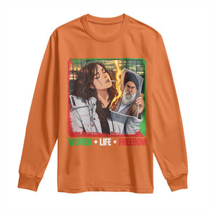 Woman Life Freedom Long Sleeve Shirt Free Iran Movement Gift For Iranian Women TS12 Orange Print Your Wear