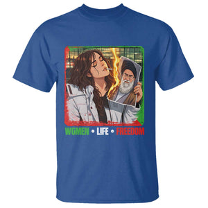 Woman Life Freedom T Shirt Free Iran Movement Gift For Iranian Women TS12 Royal Blue Print Your Wear