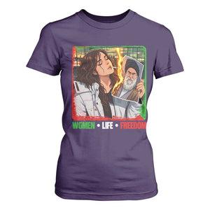 Woman Life Freedom T Shirt For Women Free Iran Movement Gift For Iranian Women TS12 Purple Print Your Wear