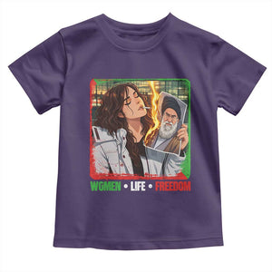 Woman Life Freedom Toddler T Shirt Free Iran Movement Gift For Iranian Women TS12 Purple Print Your Wear