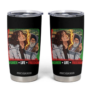 Woman Life Freedom Tumbler Cup Free Iran Movement Gift For Iranian Women TS12 Black Print Your Wear