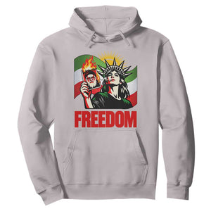Woman Life Freedom Hoodie Free Iran Protest Resistance Movement TS12 Ice Gray Print Your Wear