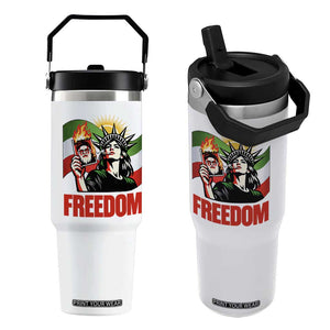 Woman Life Freedom Flip Straw Tumbler Free Iran Protest Resistance Movement TS12 One Size: 30 oz White Print Your Wear