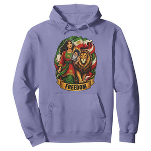 Woman Life Freedom Hoodie Iranian Women Resistance Pride TS12 Violet Print Your Wear