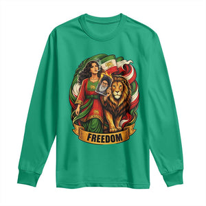 Woman Life Freedom Long Sleeve Shirt Iranian Women Resistance Pride TS12 Irish Green Print Your Wear