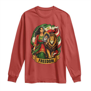 Woman Life Freedom Long Sleeve Shirt Iranian Women Resistance Pride TS12 Red Print Your Wear