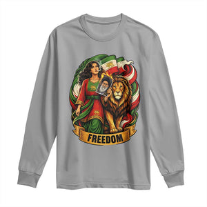 Woman Life Freedom Long Sleeve Shirt Iranian Women Resistance Pride TS12 Sport Gray Print Your Wear