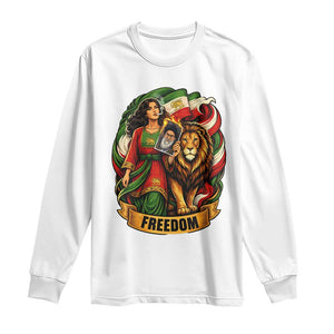Woman Life Freedom Long Sleeve Shirt Iranian Women Resistance Pride TS12 White Print Your Wear