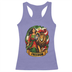 Woman Life Freedom Racerback Tank Top Iranian Women Resistance Pride TS12 Violet Print Your Wear