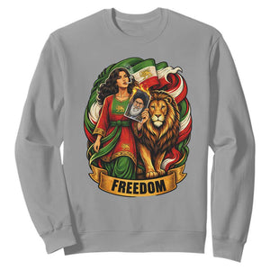 Woman Life Freedom Sweatshirt Iranian Women Resistance Pride TS12 Sport Gray Print Your Wear