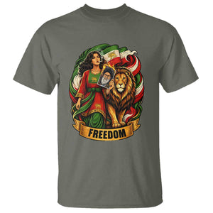 Woman Life Freedom T Shirt Iranian Women Resistance Pride TS12 Military Green Print Your Wear