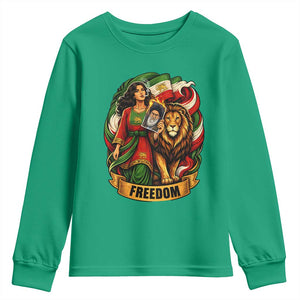 Woman Life Freedom Youth Sweatshirt Iranian Women Resistance Pride TS12 Irish Green Print Your Wear