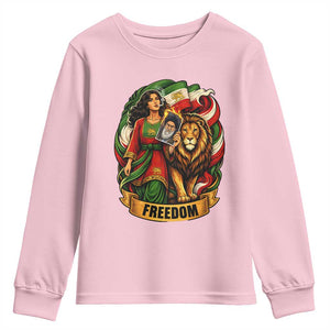Woman Life Freedom Youth Sweatshirt Iranian Women Resistance Pride TS12 Light Pink Print Your Wear