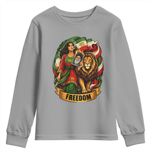 Woman Life Freedom Youth Sweatshirt Iranian Women Resistance Pride TS12 Sport Gray Print Your Wear