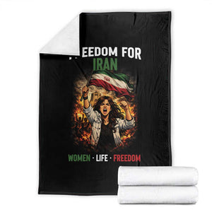 Iran Womens Protest Throw Blanket Freedom For Iran Resistance Movement TS12 Black Print Your Wear