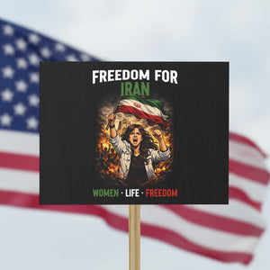 Iran Womens Protest Protest Sign Freedom For Iran Resistance Movement TS12 Horizontal 18" × 24" Black Print Your Wear