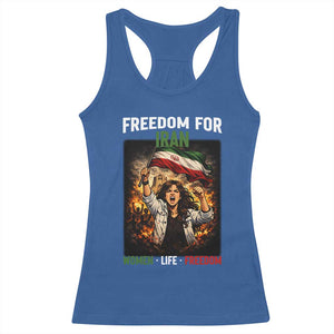 Iran Womens Protest Racerback Tank Top Freedom For Iran Resistance Movement TS12 Royal Blue Print Your Wear