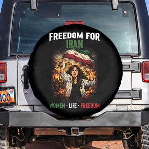 Iran Womens Protest Spare Tire Cover Freedom For Iran Resistance Movement TS12 No hole Black Print Your Wear