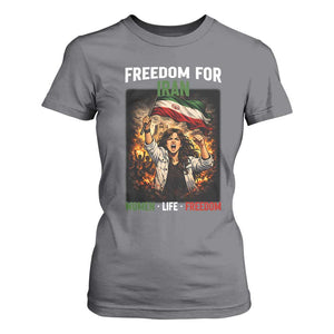 Iran Womens Protest T Shirt For Women Freedom For Iran Resistance Movement TS12 Charcoal Print Your Wear