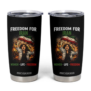 Iran Womens Protest Tumbler Cup Freedom For Iran Resistance Movement TS12 Black Print Your Wear