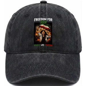 Iran Womens Protest Washed Cotton Baseball Cap Freedom For Iran Resistance Movement TS12 Print Your Wear
