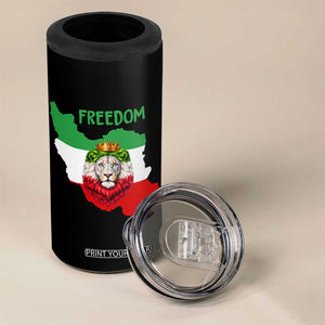 Freedom Iran 4 in 1 Can Cooler Tumbler Patriotic Persian Lion Resistance Movement Gift TS12 Print Your Wear
