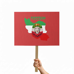 Freedom Iran Protest Sign Patriotic Persian Lion Resistance Movement Gift TS12 Horizontal 18" × 24" Red Print Your Wear
